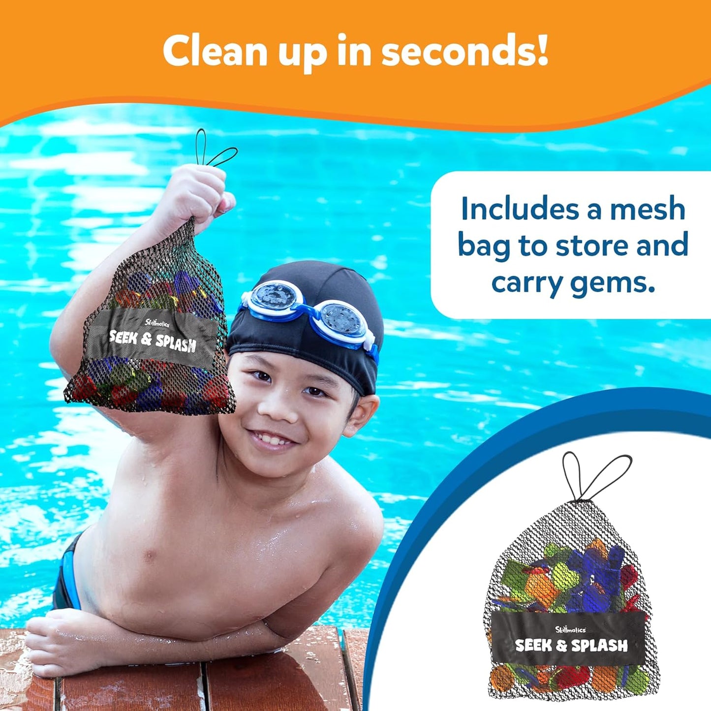 Pool Toys - Seek & Splash, Search & Find Water Game, Swimming Pool Dive Toy for Kids