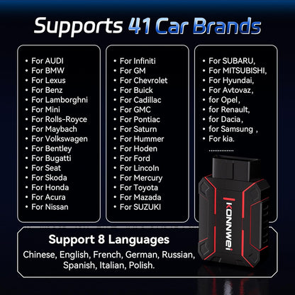 Bluetooth OBD2 Scanner Diagnostic Tool for iOS & Android