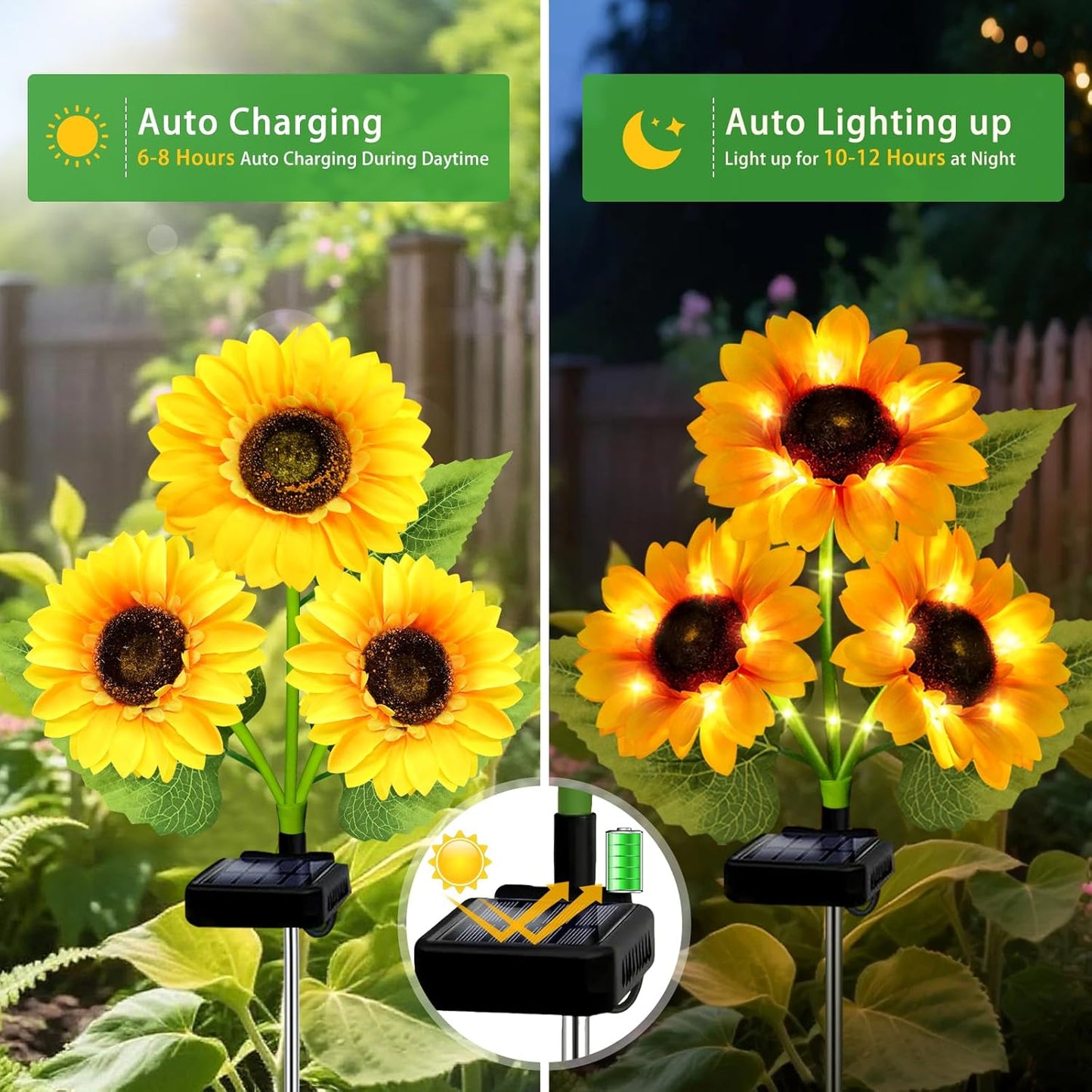 Sunflower Shape Solar LED Lights, Garden Waterproof Decorative