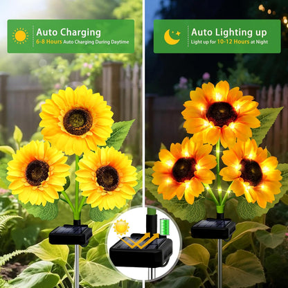 Sunflower Shape Solar LED Lights, Garden Waterproof Decorative