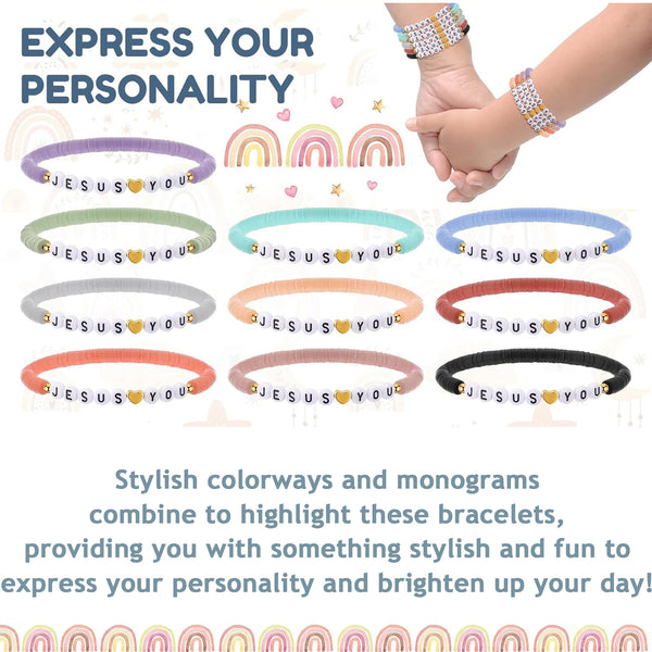 10Pcs/set Jesus Loves You Bracelets Friendship Bracelets