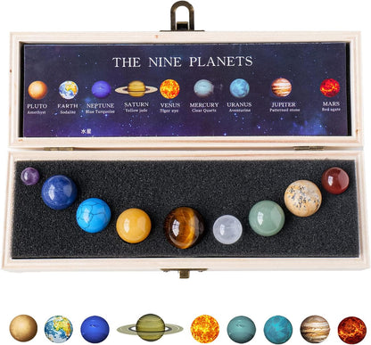 Runyangshi Nine Planets Solar System Model Crystal Ball - Space Home Desk Decoration