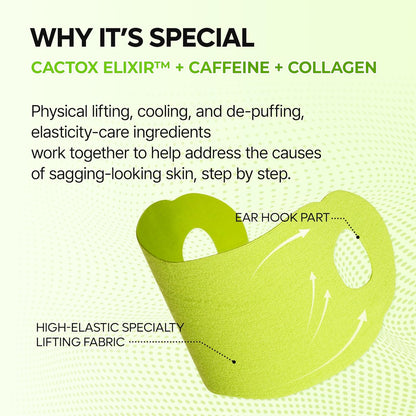 Cactus Cooling V-up Mask - Reduce Puffiness & Pore Tightening for Visible Pore Care Skin Repair