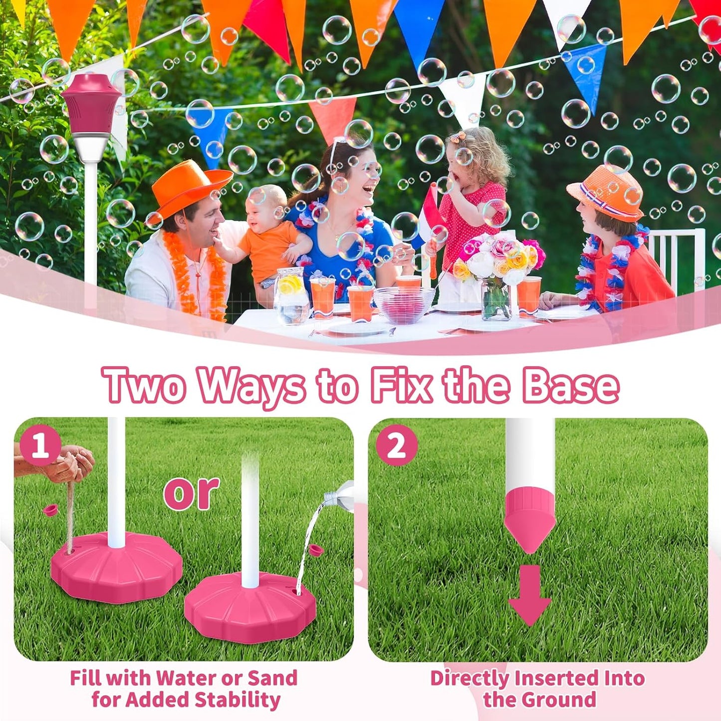 Bubble Machine for Kids, Automatic Standing Bubble Maker with Light/Music