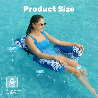 Inflatable Pool Floats Adult Water Hammock - Multi-Purpose Lounge Chair Saddle