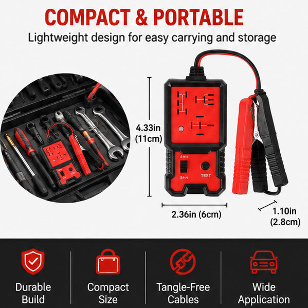 Universal 12V Automotive Relay Tester with LED Indicator