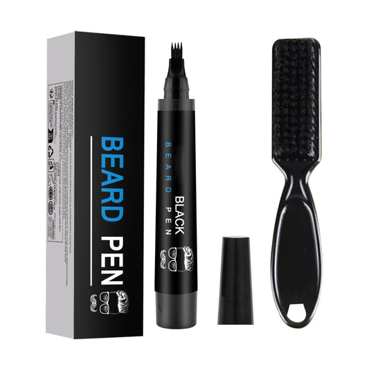 Beard Filler Pen Kit with Brush - Waterproof & Smudge-proof, Long-lasting Definition