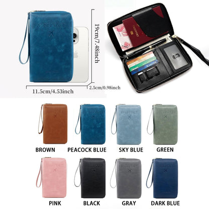 RFID Blocking Passport Holder Travel Wallet