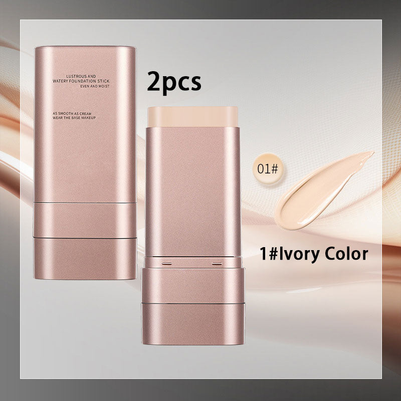 2 Pcs 2-in-1 Long-Lasting Dual-Ended Foundation Stick - Built-in Sunscreen, Lightweight Brighten Stick for All Skin Types