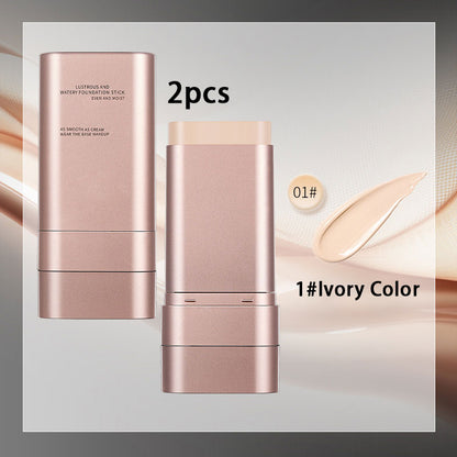 2 Pcs 2-in-1 Long-Lasting Dual-Ended Foundation Stick - Built-in Sunscreen, Lightweight Brighten Stick for All Skin Types
