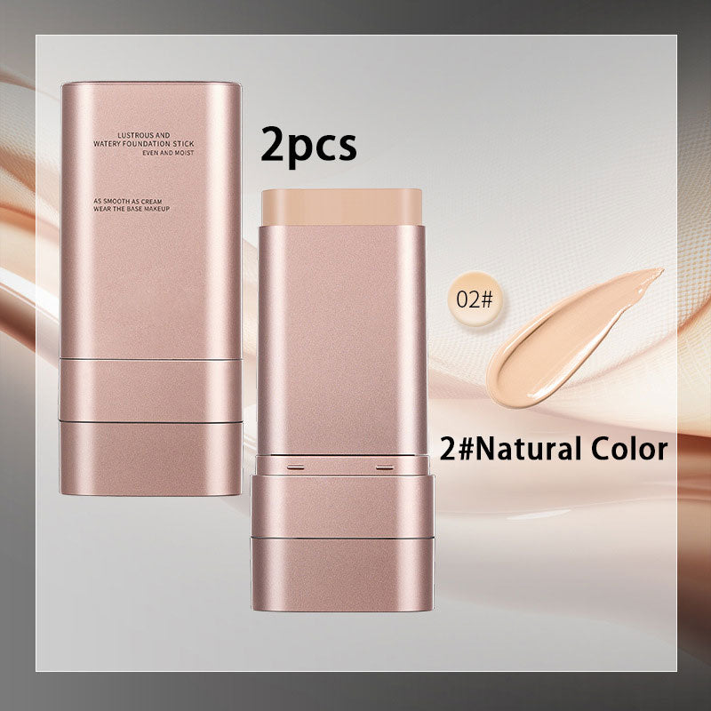 2 Pcs 2-in-1 Long-Lasting Dual-Ended Foundation Stick - Built-in Sunscreen, Lightweight Brighten Stick for All Skin Types