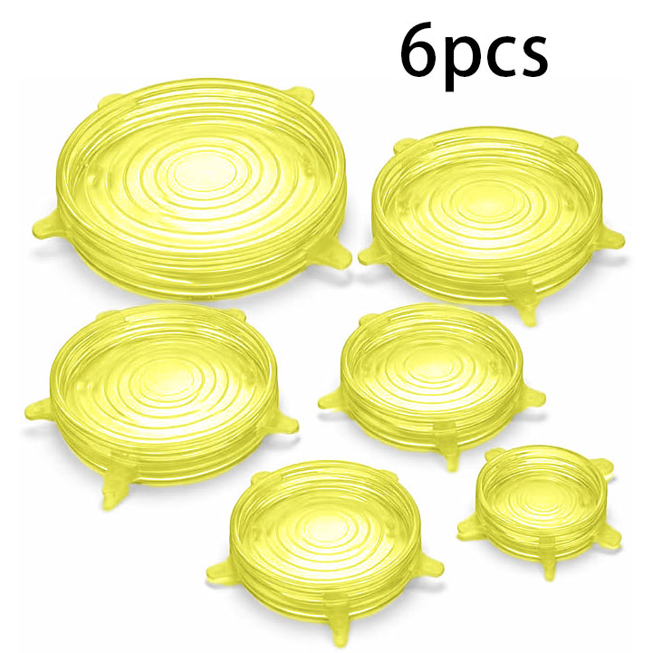 Food-Grade Silicone Food Covers (6-Piece Set)
