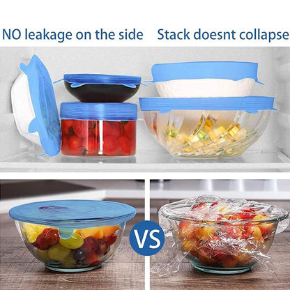Food-Grade Silicone Food Covers (6-Piece Set)