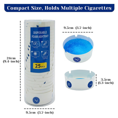 25Pcs Foam Paper Portable Disposable Thickened Smokeless Ashtrays