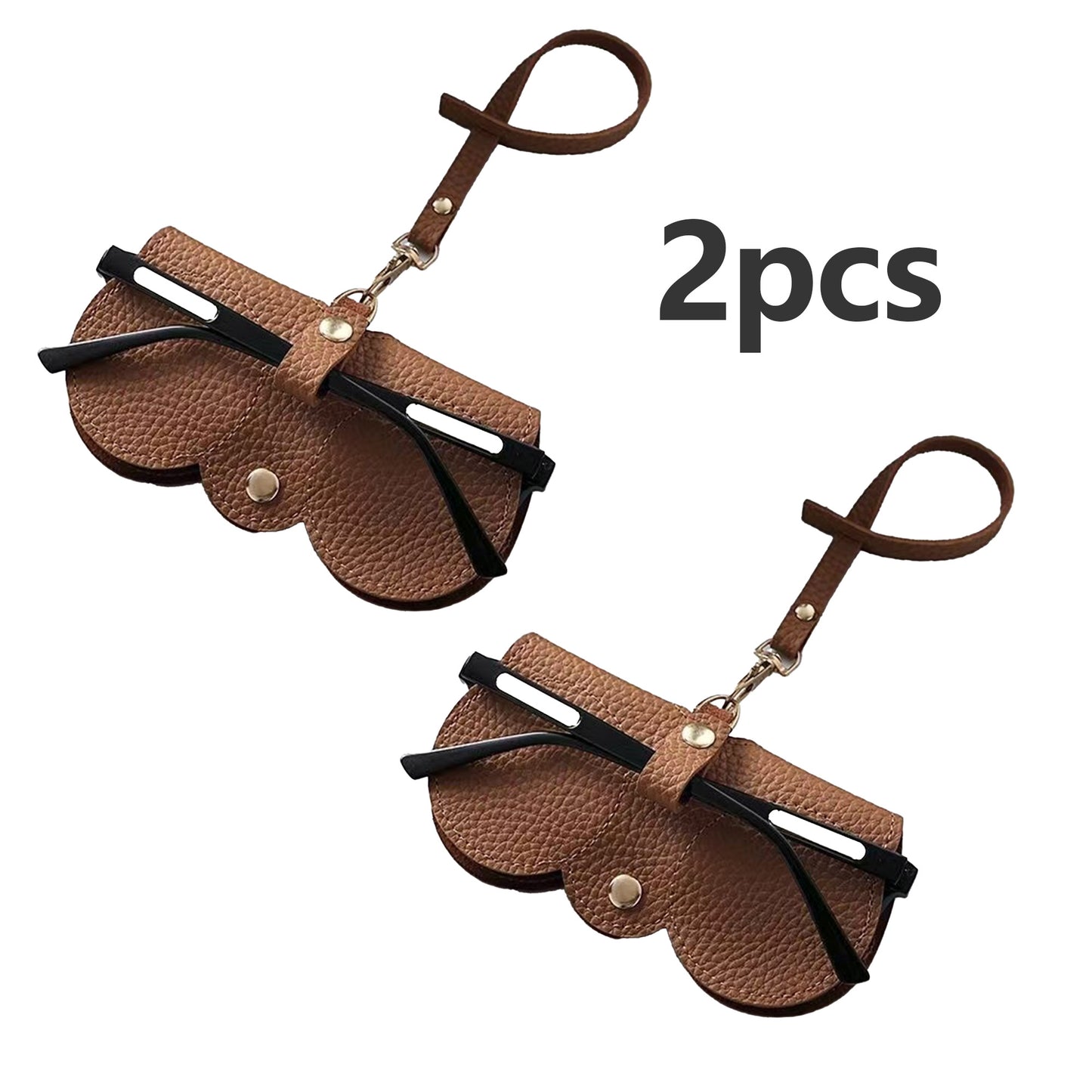 2Pcs Soft Glasses Bag for Women Men, Portable Leather Glasses Case for All Kinds of Glasses
