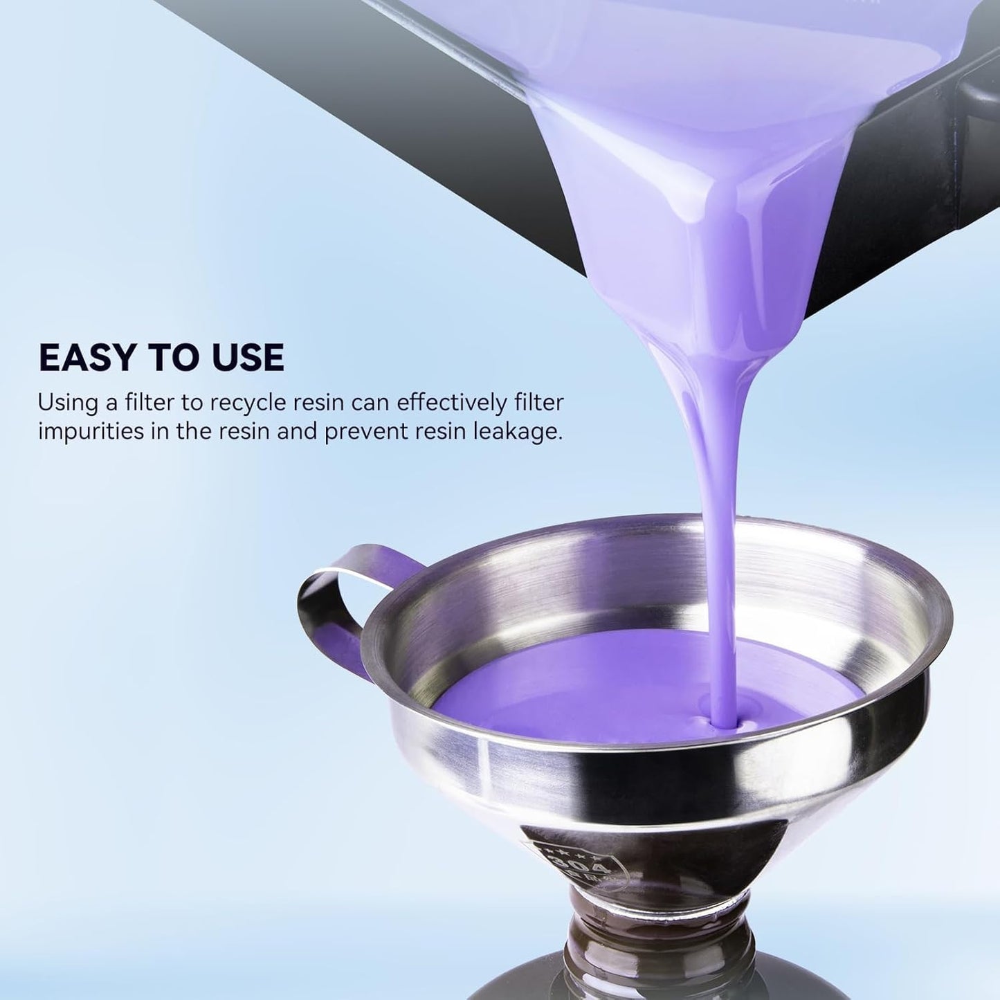 Food Grade Metal Funnel with Strainer for Filling Bottles, Transferring Liquid