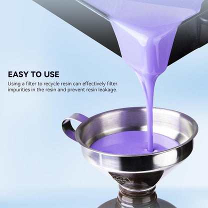 Food Grade Metal Funnel with Strainer for Filling Bottles, Transferring Liquid