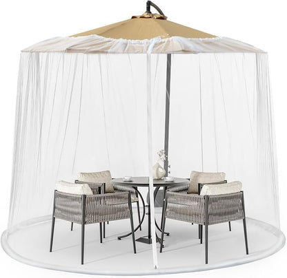 Patio Umbrella Insect Screen (with Zippered Door and Polyester Mesh)