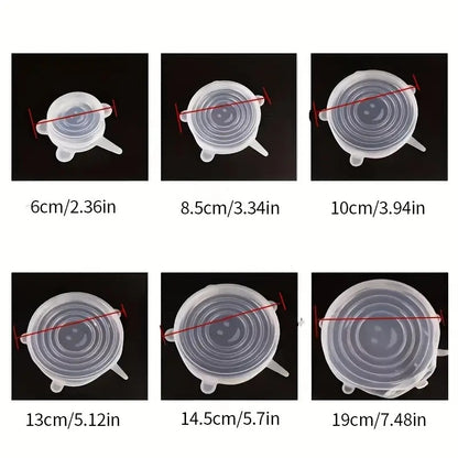 Food-Grade Silicone Food Covers (6-Piece Set)