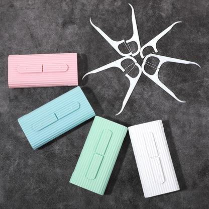2 Boxes Portable Dental Floss Cases with 20 Floss Picks for Teeth Cleaning