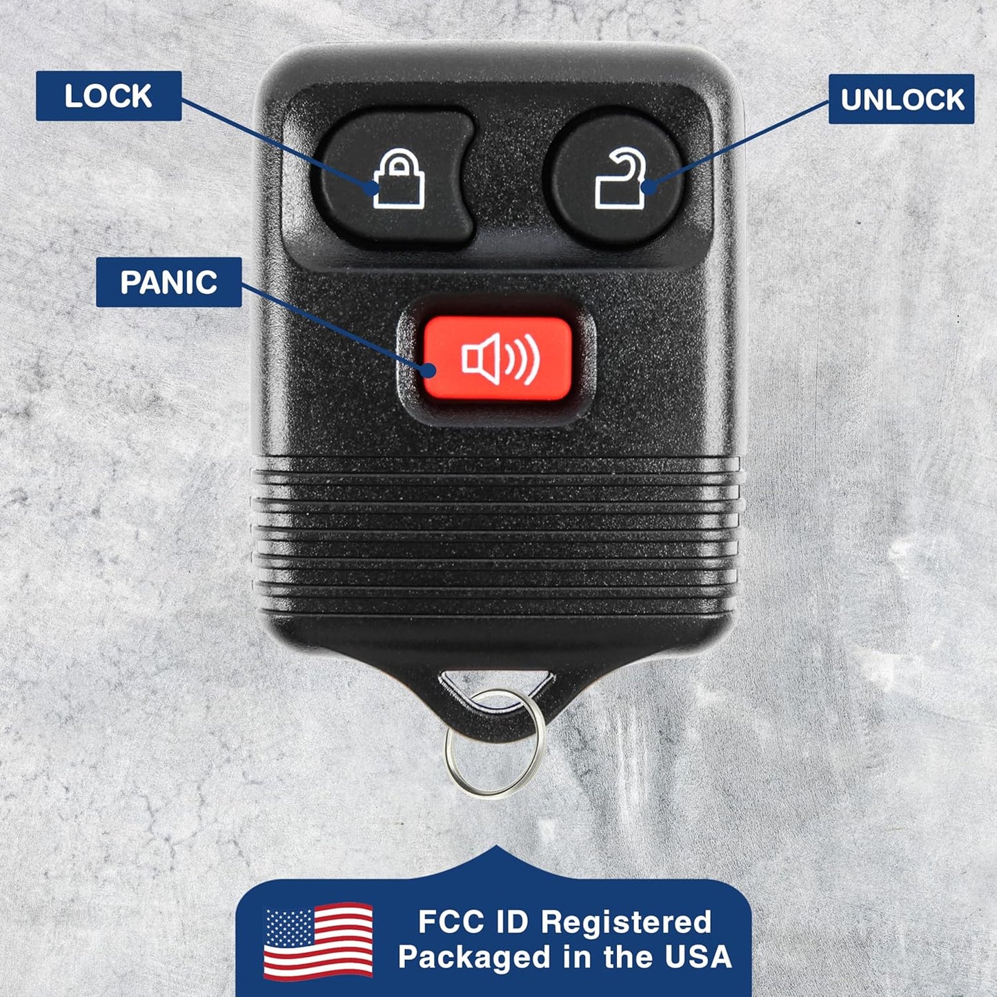 Key Fob Keyless Entry Fits for Ford F150 F250 F350 Explorer Expedition 1998-2016, 3 Button Remote Control Replacement CWTWB1U345