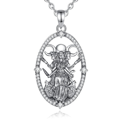 Hecate Necklace for Men Women Hekate Triple Moon Goddess Jewelry