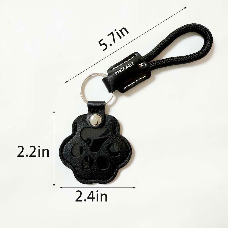 Pet Paw Shaped Leather Keychain With Lanyard for Collecting Cat & Dog Hair Or Bag Purse Paw Charm Key Holder