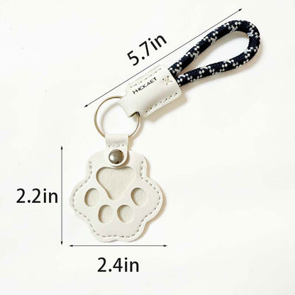 Pet Paw Shaped Leather Keychain With Lanyard for Collecting Cat & Dog Hair Or Bag Purse Paw Charm Key Holder