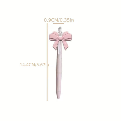 6pcs Pink Bow Party Ballpoint Pens High Quality
