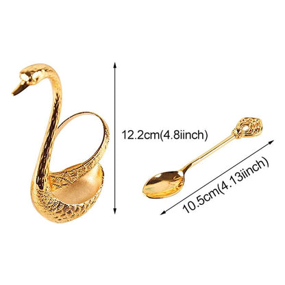 Creative Swan Design Coffee Stirring Spoon Set 6 Spoons