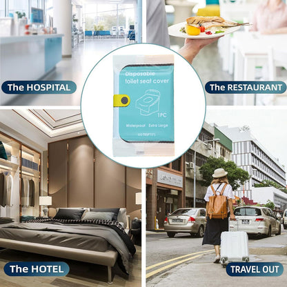 10pcs Waterproof Faster-use Sticker-free Disposable Toilet Seat Covers