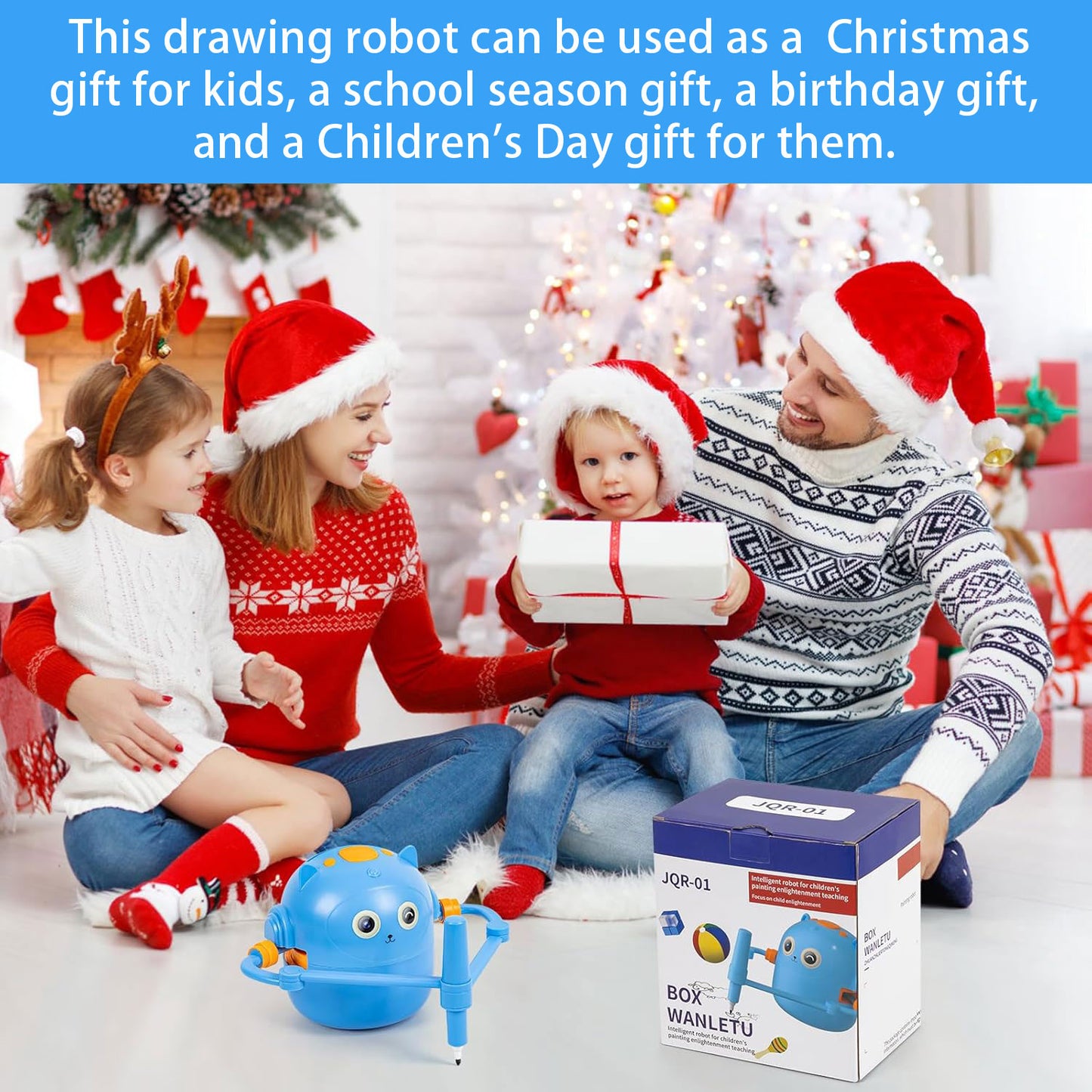 Drawing Robot for Kids - Doodle Bot Toy with 100 Word Cards & 16 Color Pens
