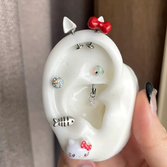 Cute Kitten Stud Earrings (Pair)