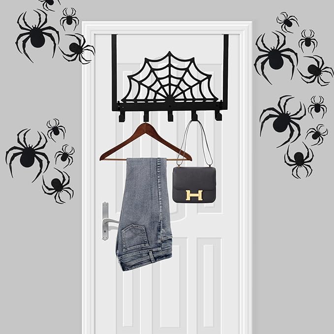 Halloween Gothic Spider Web Bathroom Decor Towel Rack