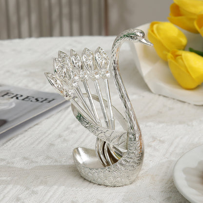 Creative Swan Design Coffee Stirring Spoon Set 6 Spoons
