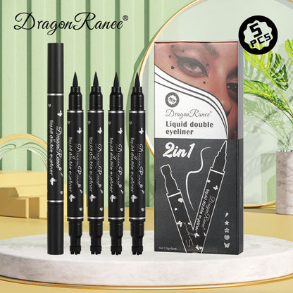 5PCS Black Liquid Eyeliner Stamps Set