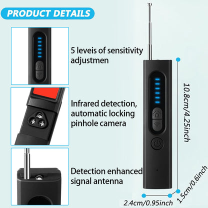 Hidden Camera Detector - 30h Working Time, 5 Levels Sensitivity