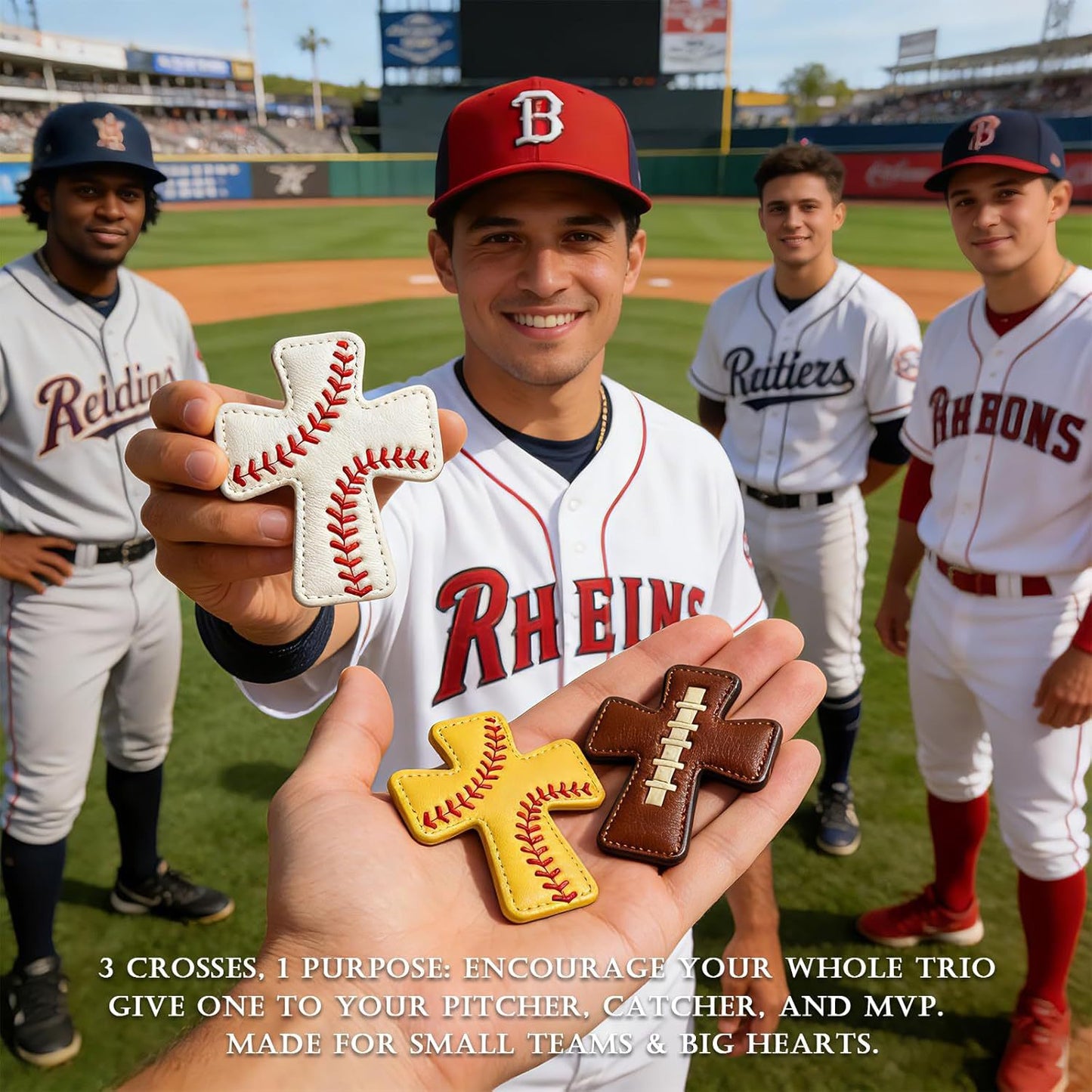 Baseball Pocket Cross Blessing Gift Encouragement Token(2PCS)