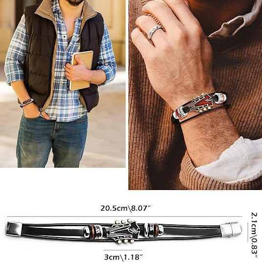 Retro Faux Leather Guitar Bracelet