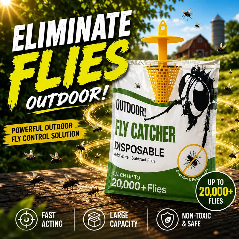 4PCS Outdoor Disposable Fly Trap – Hanging Fly Catcher with Attractant Bait