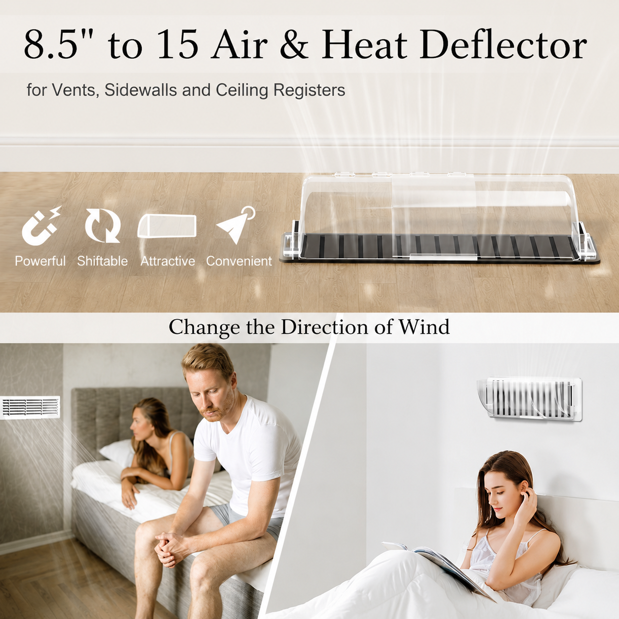 Adjustable Air Vent Deflectors Transparent