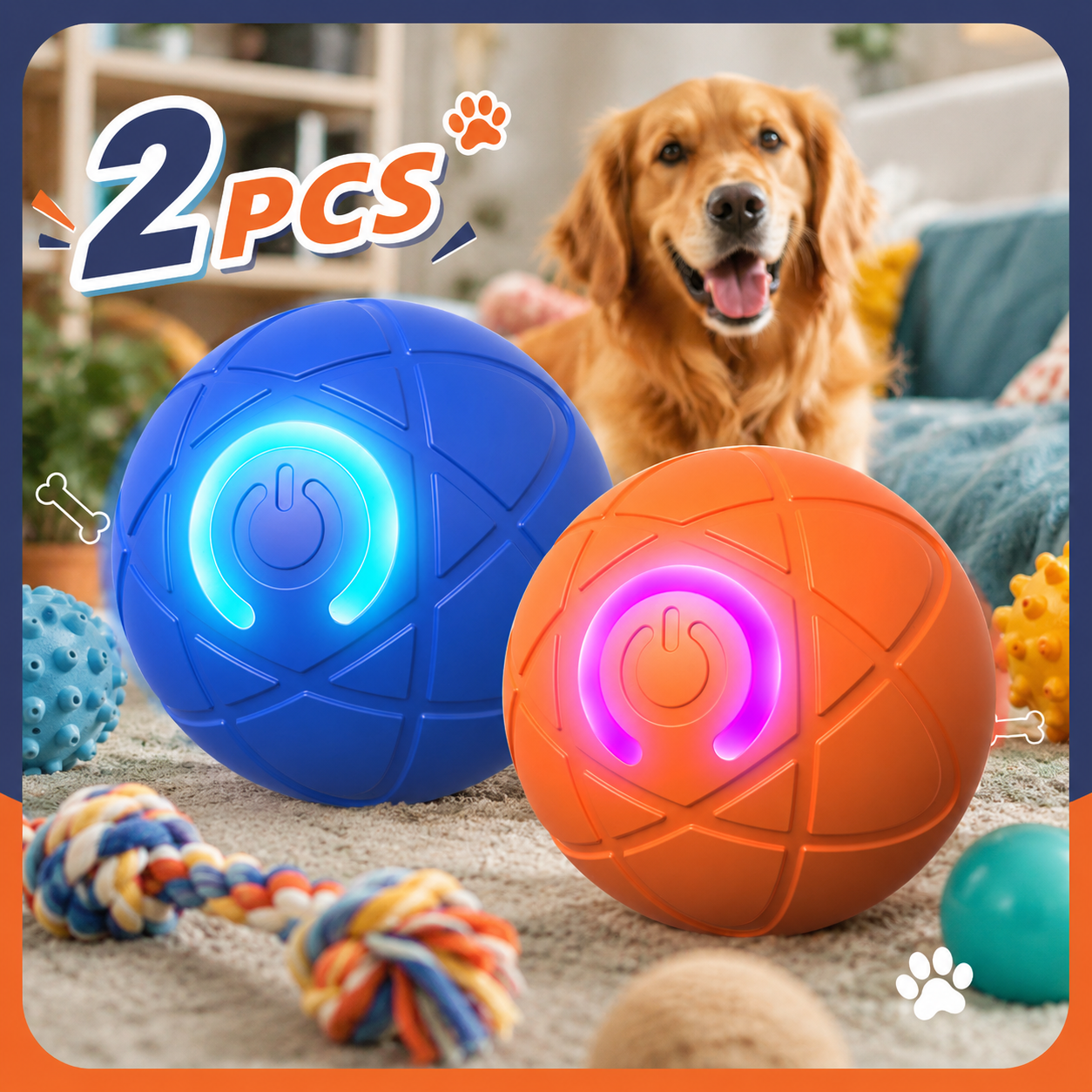 2PCS Dog interactive ball toy,Suitable for small/medium/large dogs