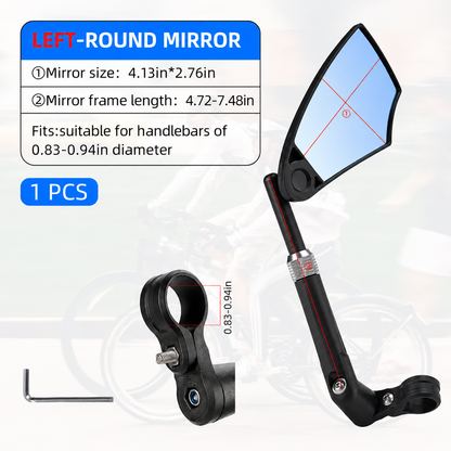 360° Adjustable Handlebar Bike Mirror with Anti-Glare Glass