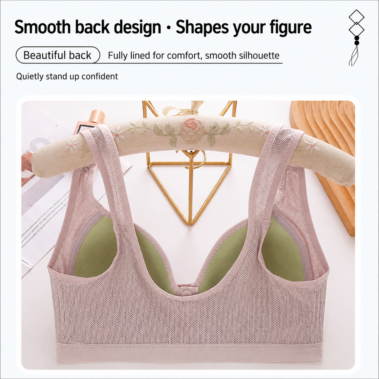 Front-Clasp, Breathable, Skin-Friendly Cotton Bra