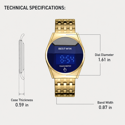 Round LED Touchscreen Digital Watch