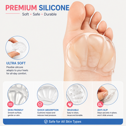 3PCS Transparent Clear Silicone Heel & Forefoot Pads