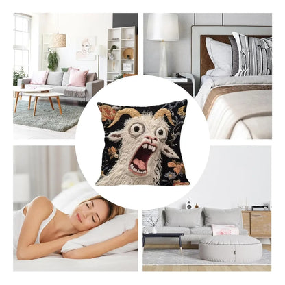 Printed Donkey Pillow Cover, 18-Inch Decorative Sofa Pillowcase, Cute Animal Design Cover for Bedroom