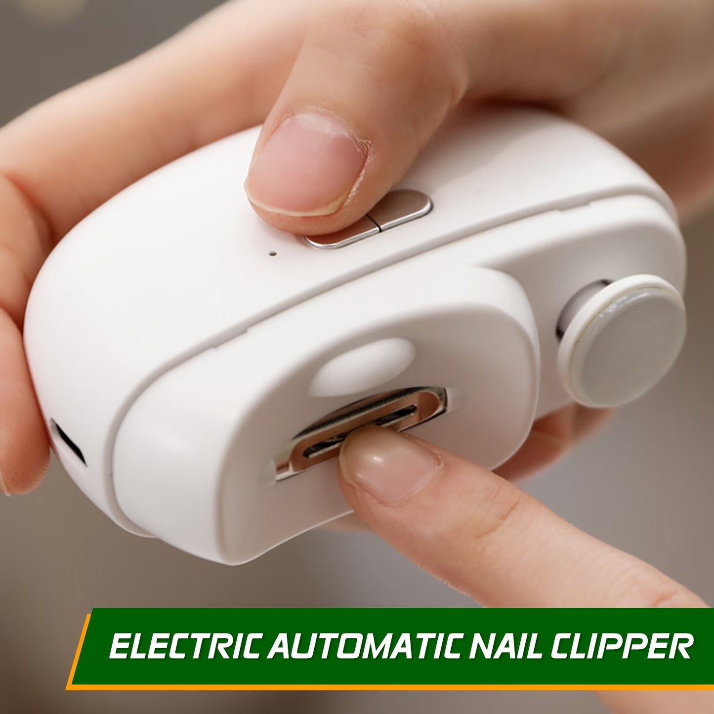 3-in-1 Automatic Electric Nail Clipper & Polisher with Light, 2-Speed