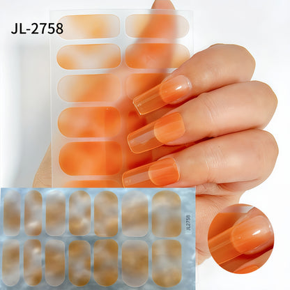 Spring Gel Nail Strips Stickers 3 Sheets Flowers Gel Nail Stickers