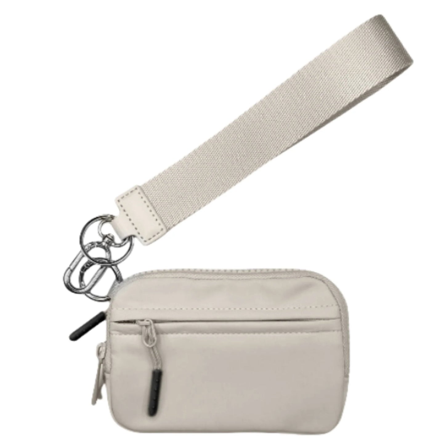 Zippered Wristlet Wallet with ID Window, 8+ Card Slots, Lipstick Holder, Detachable Strap & Keychain